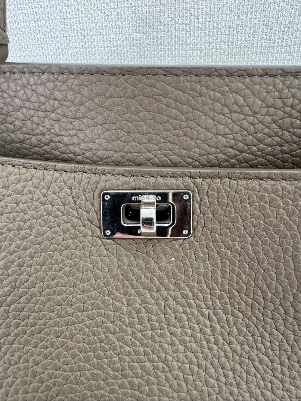 Michino Paris Lutece Mini Taupe Leather handbag - Picture 5 of 7